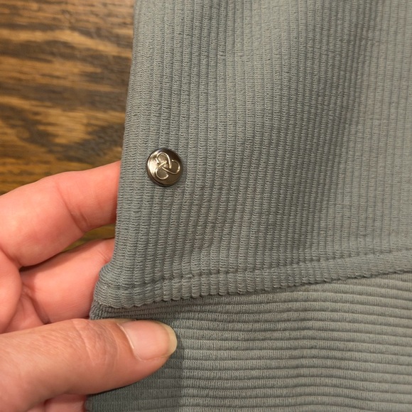 Zella Ribbed Mock Neck Quarter Zip Pullover XL Green Athleisure Active Top - Picture 7 of 7